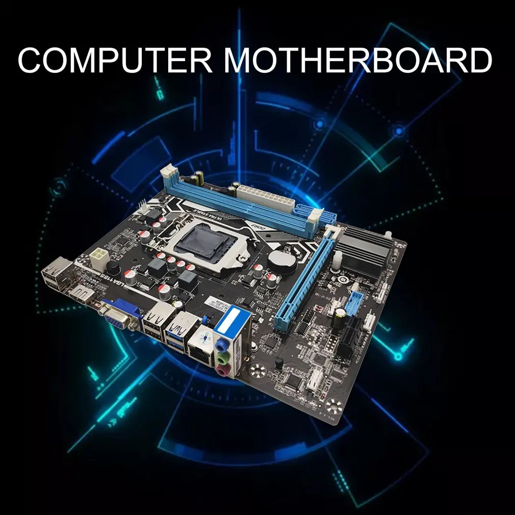

H61 LGA 1155 Solid State Motherboard VGA + HDMI-compatible Dual Output Computer Motherboard Support DDR3 Memory 4 USB2.0