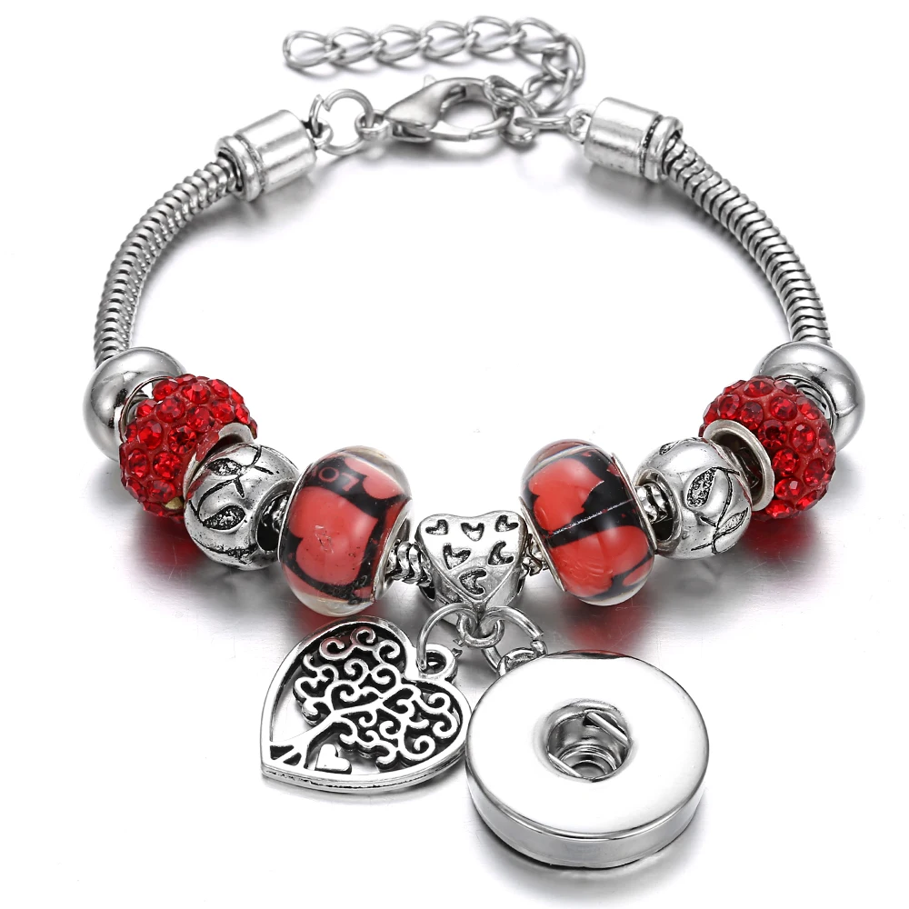 Новый браслет с кнопкой застежкой ювелирные изделия винтажный подвесками в виде