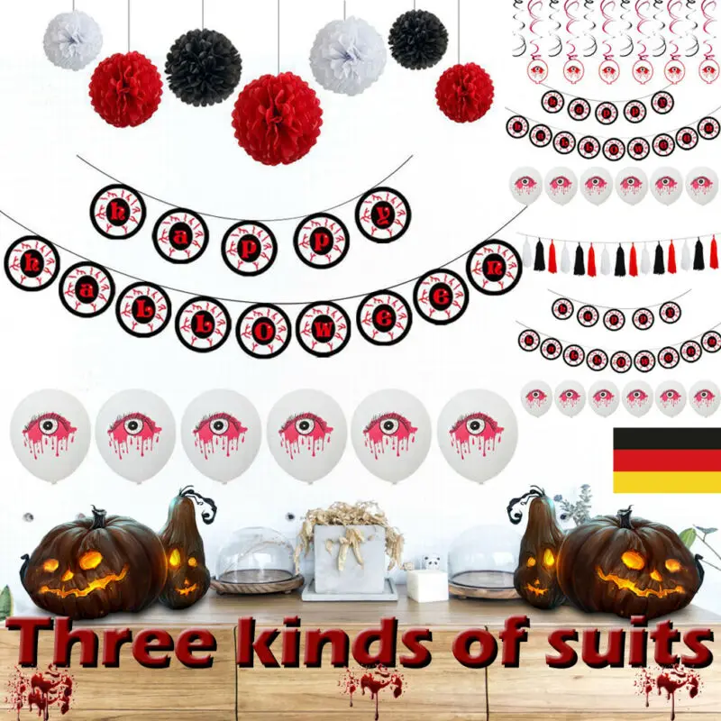 Воздушные шары баннер Хэллоуин Ужасный Призрак глаз Форма Шарм Pull флаг латексные