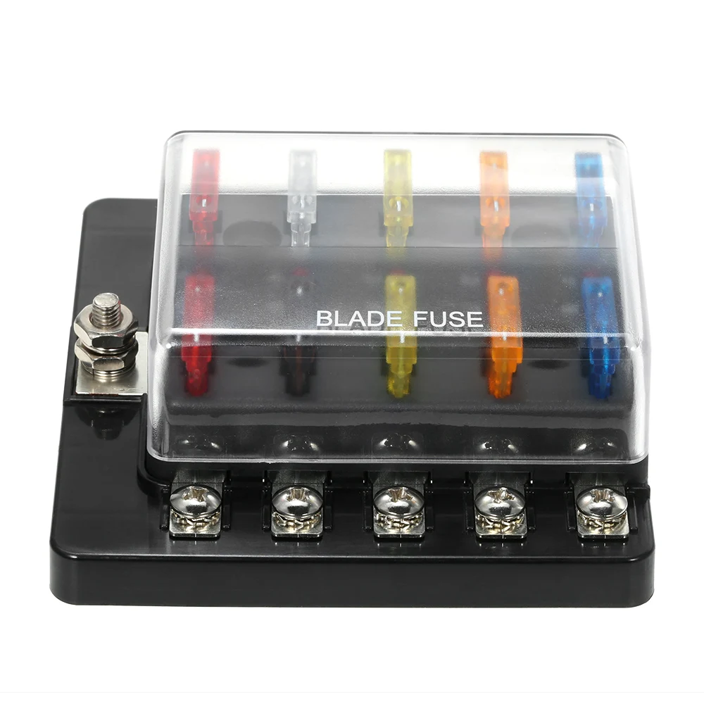 Горячий Новый 10 способ 6v 12v 24v системы лезвие предохранитель коробка с LED