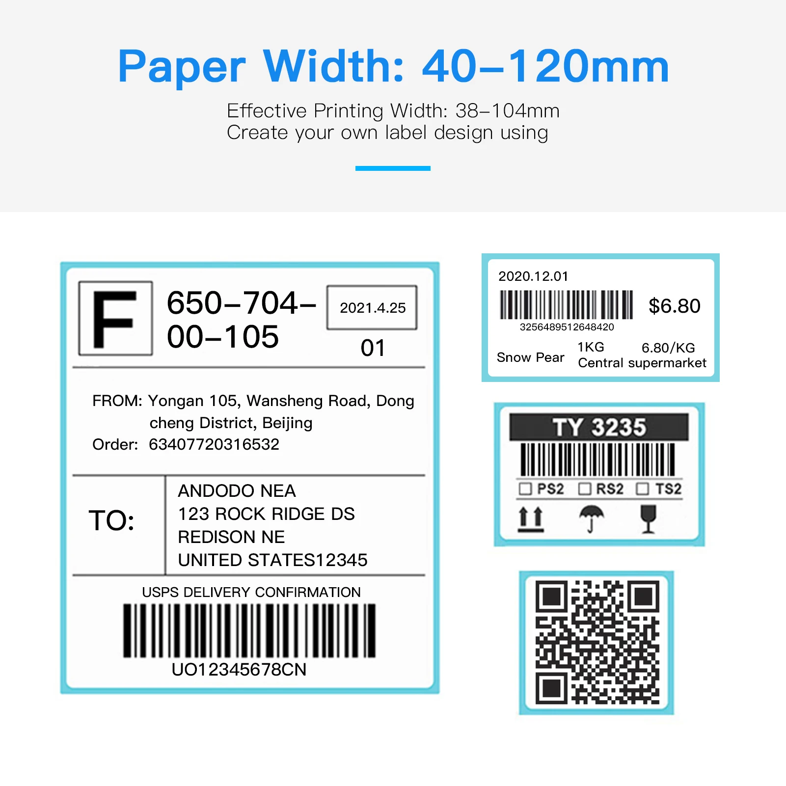 Принтер Aibecy для печати этикеток настольный принтер 4x6 высокоскоростной наклейка