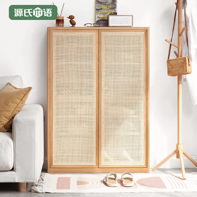 Шкаф для обуви из твердой древесины скандинавский дуб простой шкаф хранения в