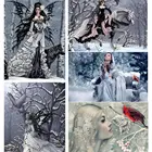 Полноразмерная Алмазная 5D картина для творчества, алмазная живопись с изображением бабочка, эльфия, девушка, вышивка крестиком, украшение 3D, подарок