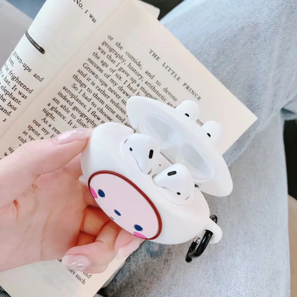 3D чехол для наушников Airpods чехол силиконовый милый чехол с изображением животного для Airpods 2 Чехол японские суши куколные столовые принадлежности крышка с брелком