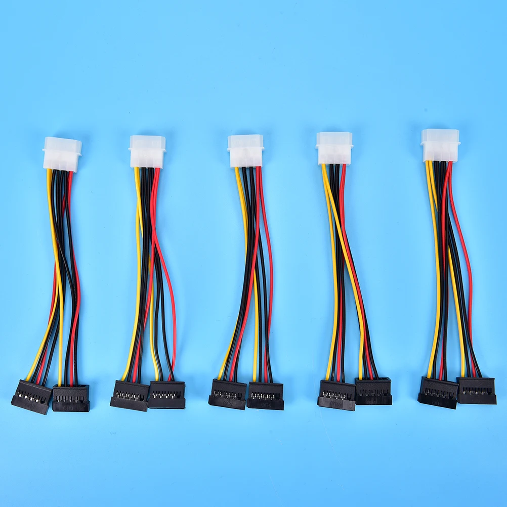 

4Pin IDE Molex To Double 15Pin Serial ATA SATA HDD Power Adapter Cable Y Splitter Hard Drive Power Supply Cable