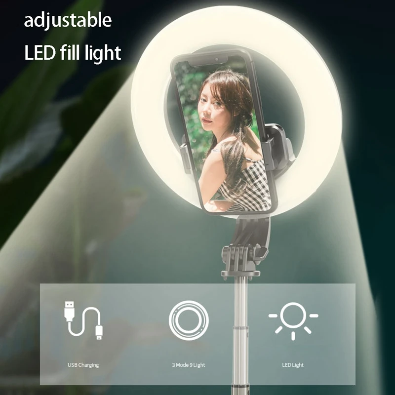 

Portable Selfie Ring LED 5 Inch with Tripod and Phone Holder Built-in Battery Led Lamp to Make Tripod Stand for Makeup