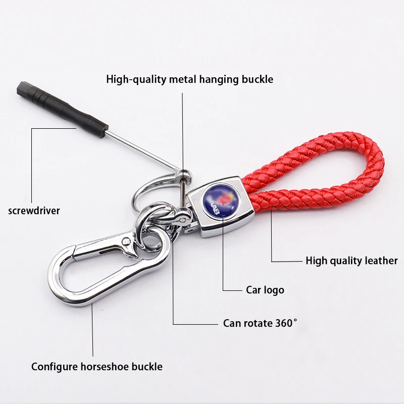 

Car accessories hand-woven rope car keychain pendant creative key ring suitable for SAAB- 9-3 9-5 9-7 9-4X 900 9000 92 93