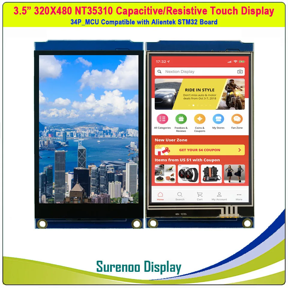 3 5 &quotдюймов 320*480 NT35310 TFT цветной ЖК модуль дисплей экран GT5668 емкостная резистивная