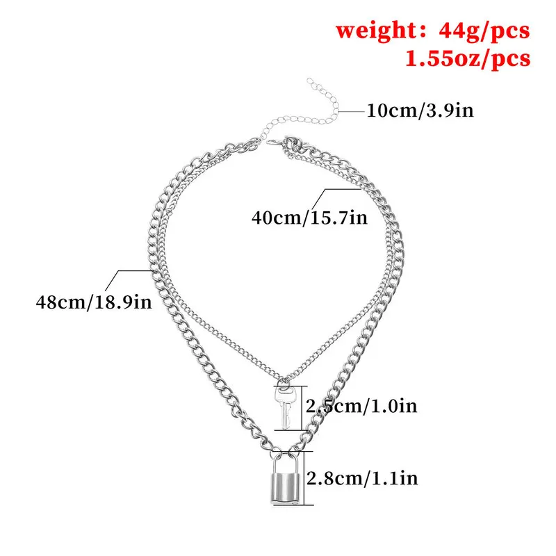 Женское Ожерелье серебряного цвета с кулоном в виде ключа замка|Ожерелья