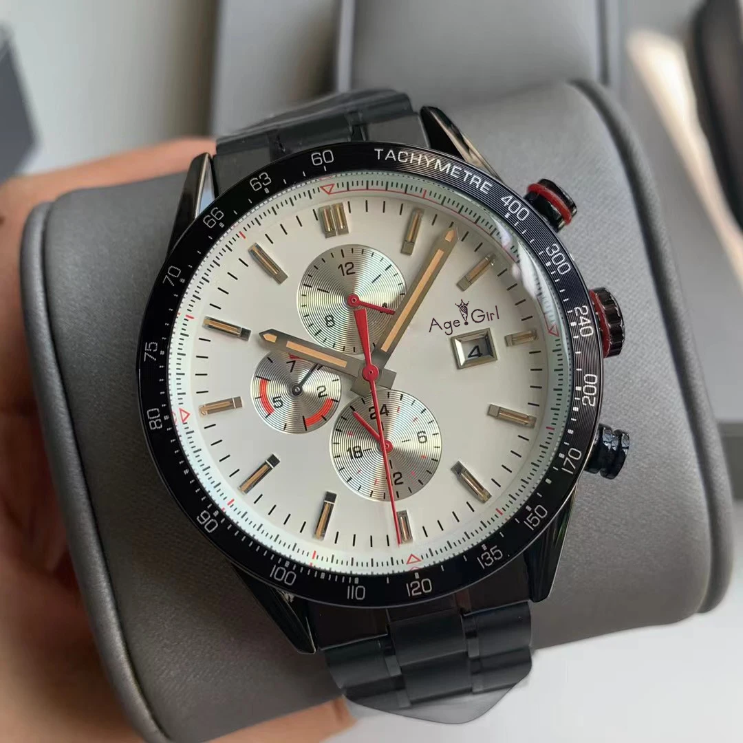 

Luxury New Mens Wristwatches Automatic Mechanical Stainless Steel Bracelet Full Black Case Watch Leather White Sapphire Wathces