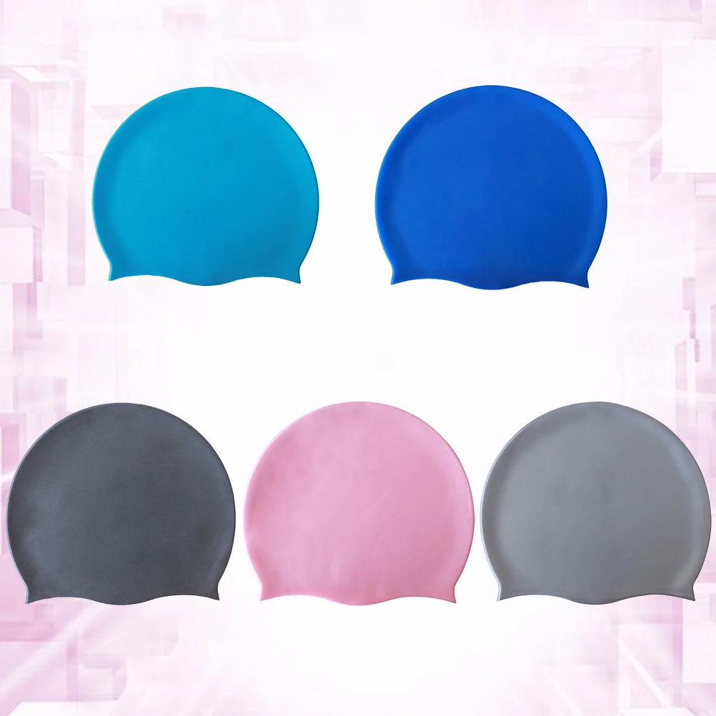 5 шт. водонепроницаемые Мягкие силиконовые шапки унисекс для