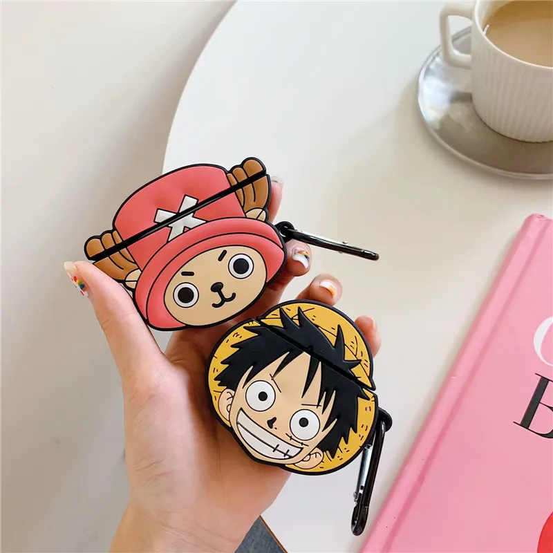 

For Airpods Case,3D Cartoon Cute ONE PIECE Luffy Choppe Case For Airpods 1/2 Case Silicone Earphone Cover For Airpods Case