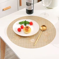 2022 round snowflake hollow placemat pvc christmas table placemats dining tableware coaster pads cup mat non slip xmas table mat