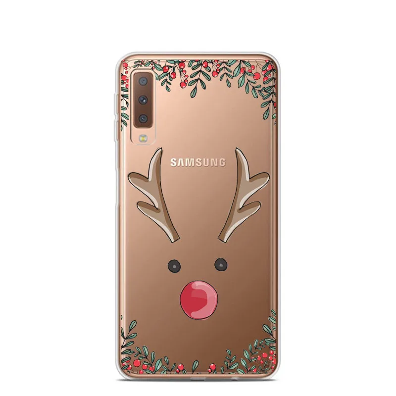 TPU Мультяшный Рождественский чехол для samsung Galaxy A10 A30 A50 A70 A80 Санта Клаус мягкий чехол TPU для samsung A6 A7 A8 Plus A9 - Цвет: TPU