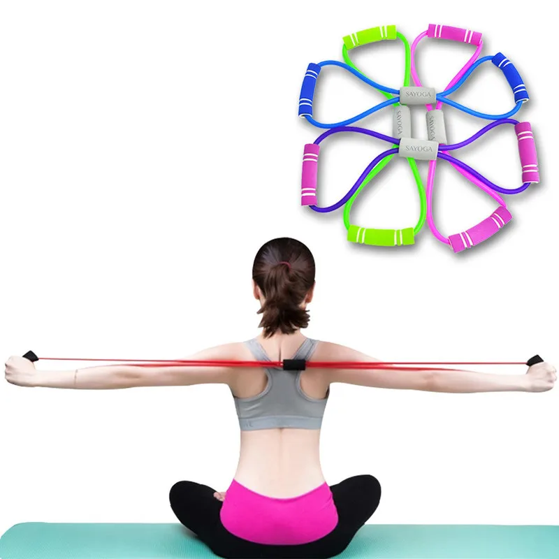 

Тренажерный зал 8 слово эластичная лента Грудь Разработчик резиновая петля латексные резинки фитнес-оборудование Стретч Йога тренировка К...