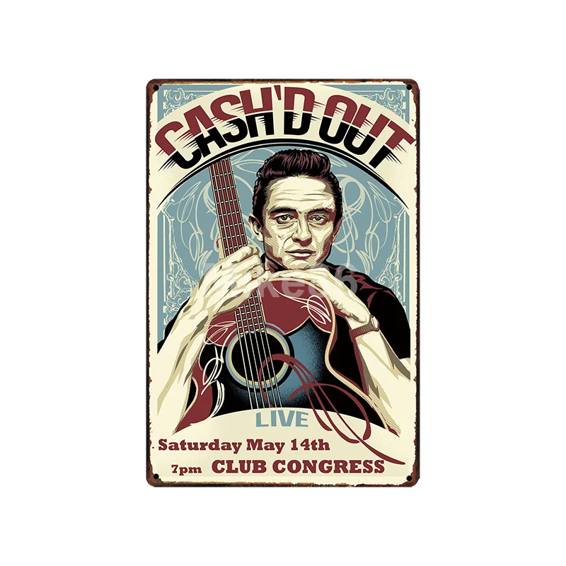 [Mike86] Jonny CASH MUSIC металлическая вывеска винтажный Паб Магазин рисунок на железной поверхности в стиле ретро художественный плакат Искусство 20*30 см LT-1795 - Цвет: SA-2211