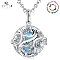 eudora 20mm unique crystal cage harmony ball musical pendant angel caller necklace with infinite knot for pregnancy jewelry k363