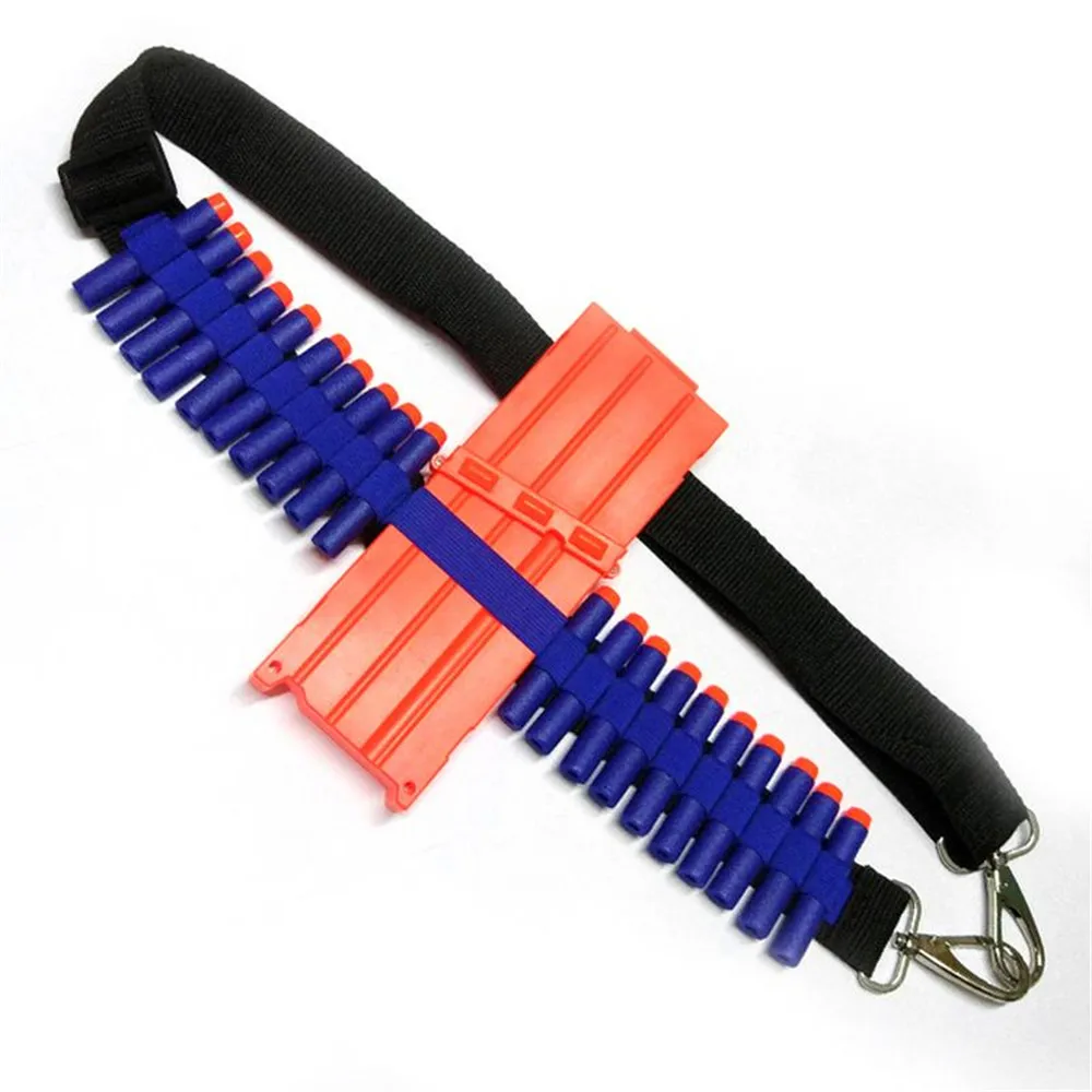 For Nerf N-strike Blasters Cartridge Holder Bandolier Toy Gun Soft Bullets Belt Shoulder Strap Clip Charger Darts Ammo Storage |