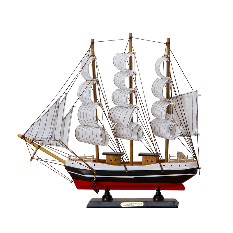 Фэншуй офис твердая древесина парусная лодка Модель Статуэтка для декора дома