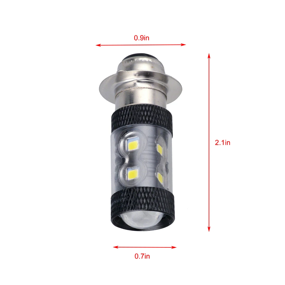 

1Pcs LED Headlight Bulbs H6/P15D LED Motorcycle Headlight Bulb Super Bright for Yamaha YFZ450R Rhino 700 Raptor YFM660 TRX