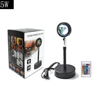 Новая RGB проекционная лампа с дистанционным управлением и закатом, радужная атмосфера, светодиодный настенный светильник для дома, спальни, магазина, фоновое украшение для стены