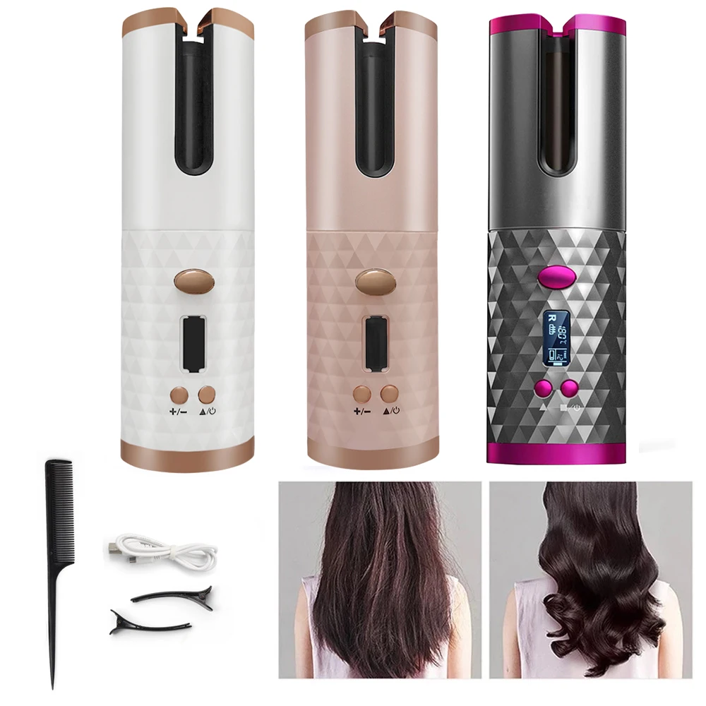 

Automatic Hair Curler Auto Ceramic Curly Rotating Curling Wave Styling Tool Wireless Curling Iron Hair Waver Wand USB Cordless