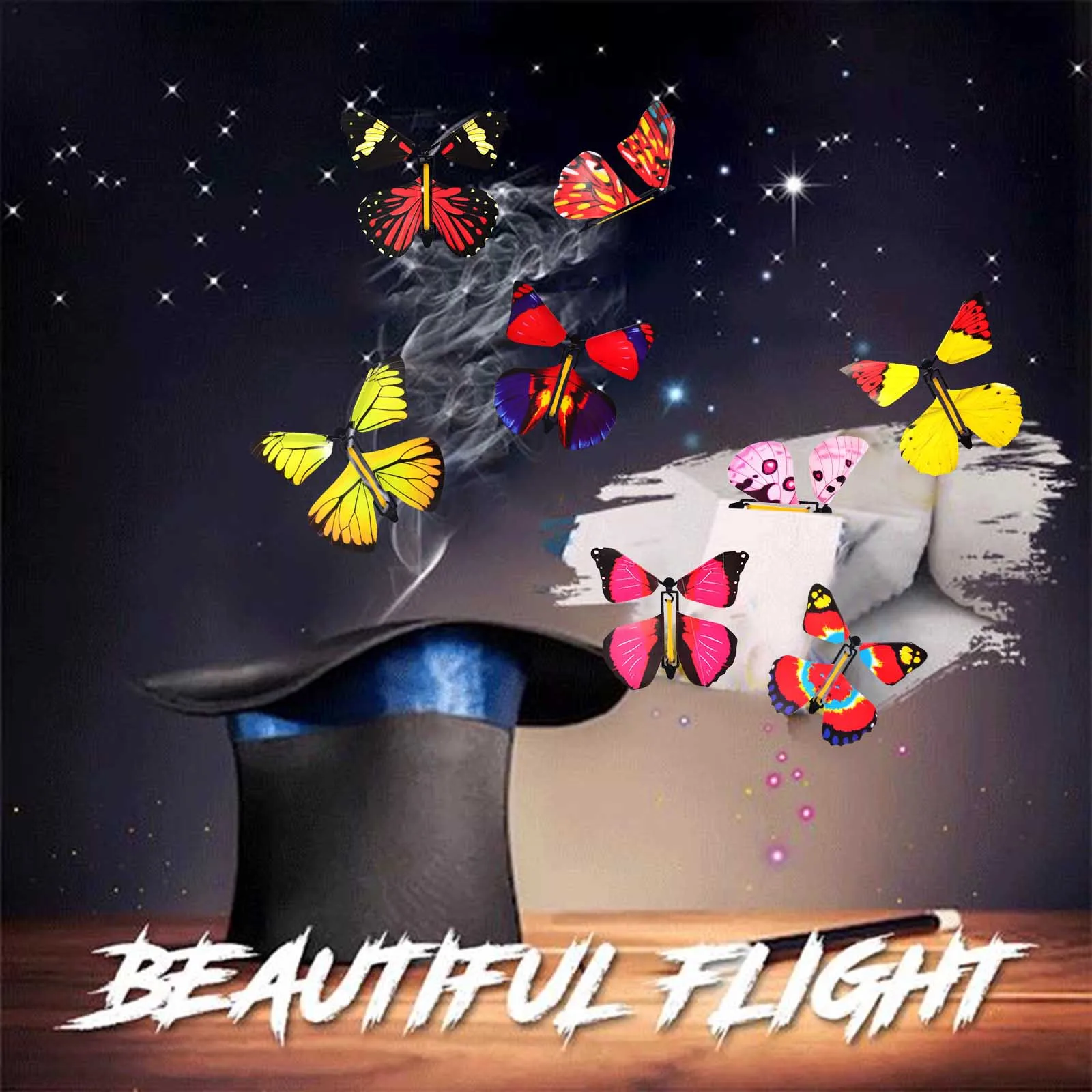

5pc Magic Flying Butterfly Fairy in the Book Squishy Body Clockwork Powered Stress Reliver Children Birthday Gifts Wholesale!