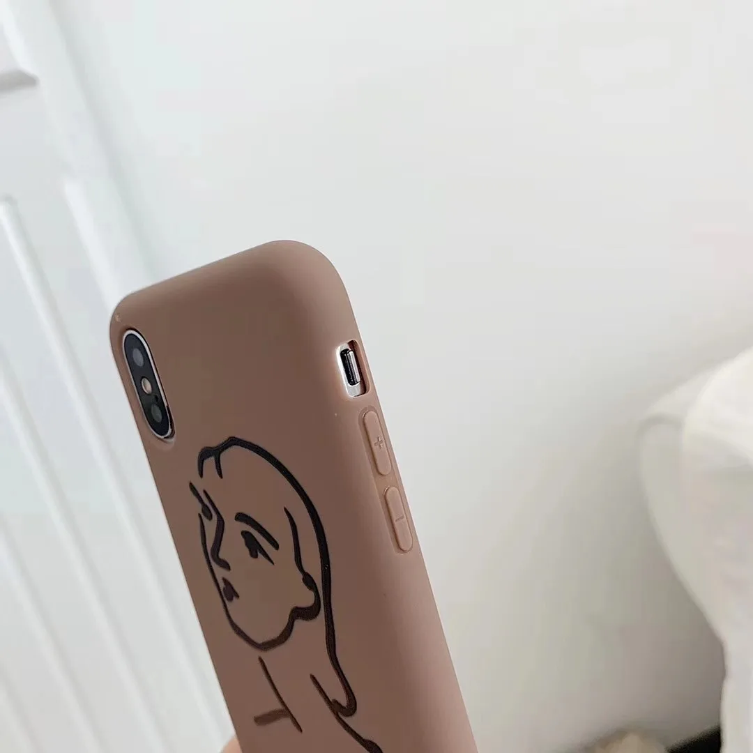 Простой чехол для телефона с абстрактными линиями iphone Xs MAX XR X 6 6s 7 8 plus мягкий из