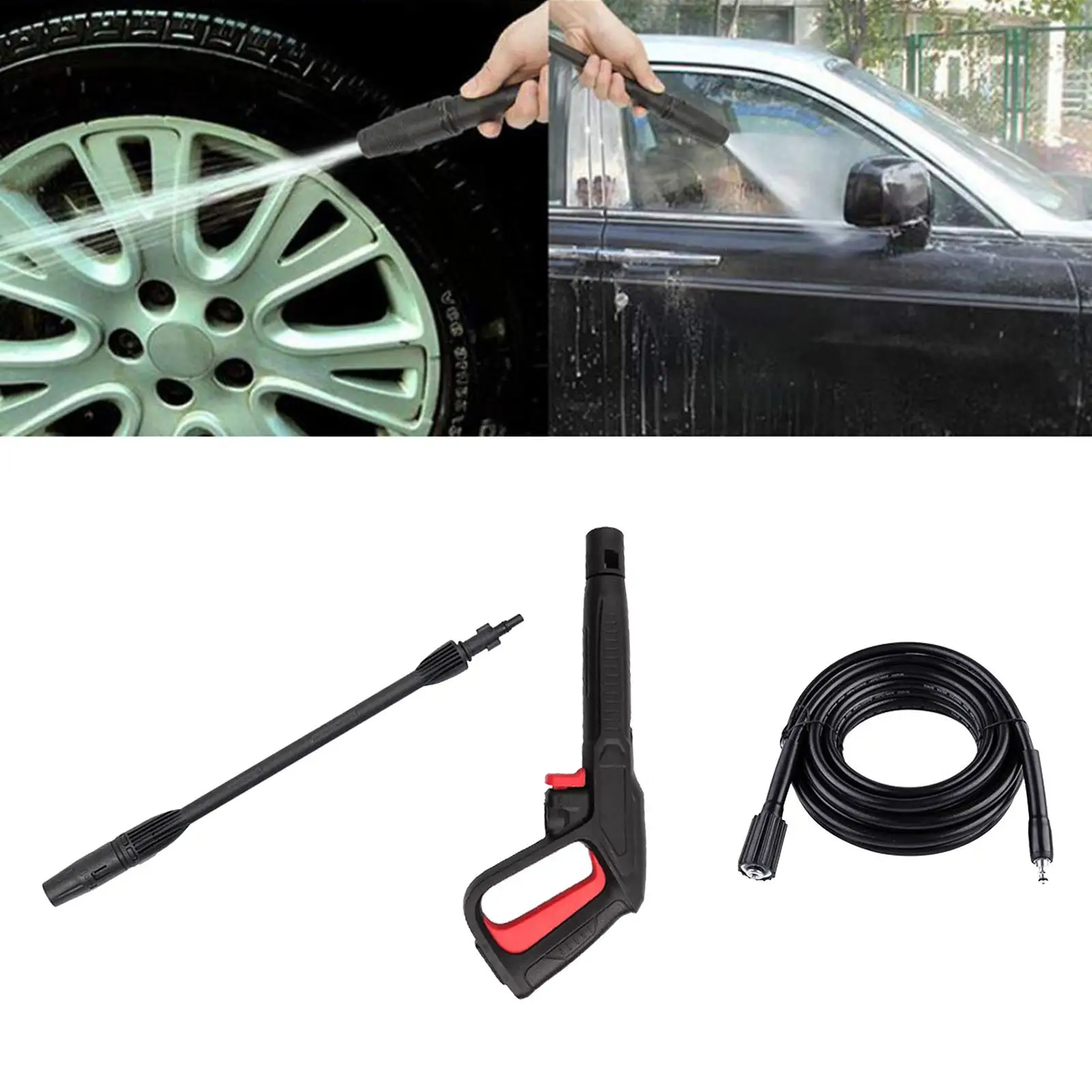 

Pressure Washer Gun High Power with Extension Wand Adjustable Spary Type Duckbill Nozzle for Car Garden Roof Cleaning