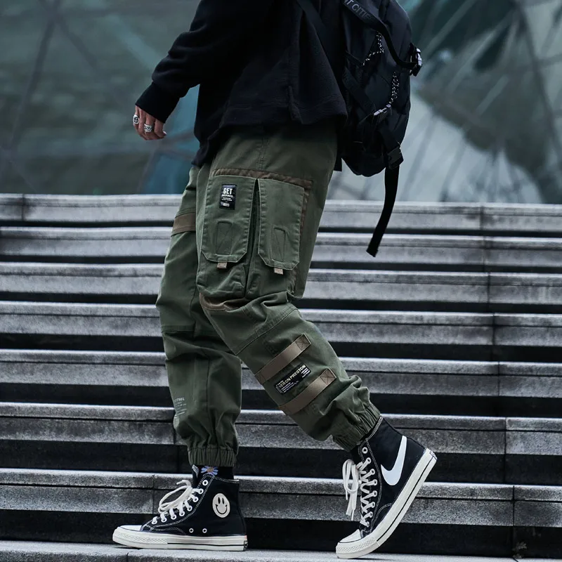 

Cargo Pants Men's New Multi-Pocket Drawstring Loose Trousers Male Streetwear Casual Sweatpants 3XL Fashion Joggers Hip Hop Pants