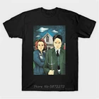 Мужская хлопковая футболка Fox Mulder, Дана Скалли, американская Готическая пародия, с круглым вырезом