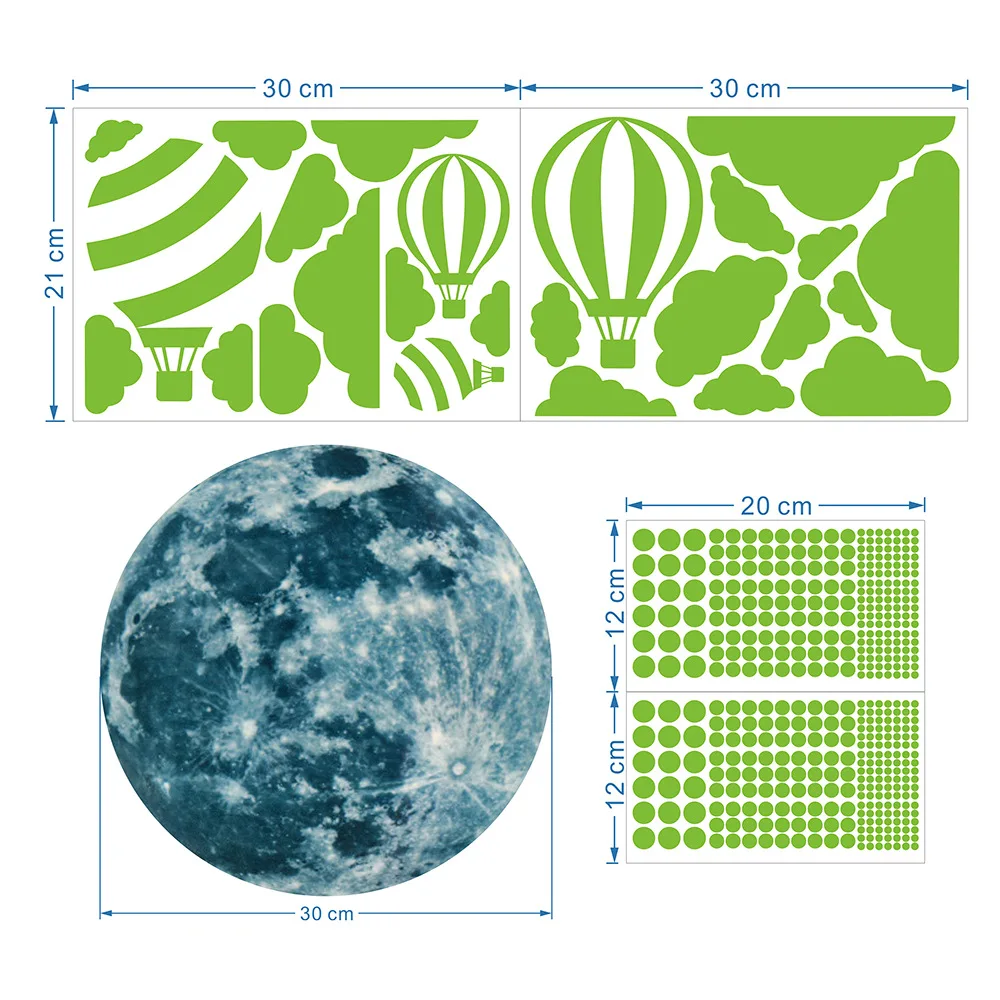 

Luminuos Wall Stickers Cartoon Fluorescent Sticker for Kids Children's Room Decoration Self Adhesive Glow in the Dark Peel Stick