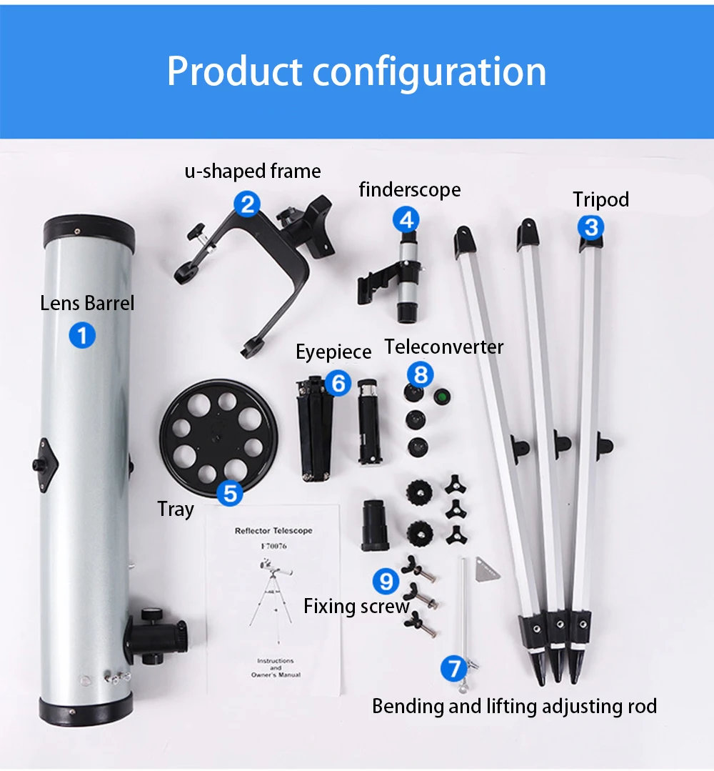 Профессиональный астрономический телескоп с увеличением в 525 раз HD ночным
