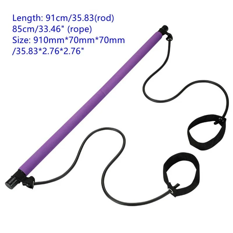 New Fitness Sport Pilates Bar Kit Gym Workout Stick Exercise with Resistance Band Body Building Puller Yoga Rope | Спорт и