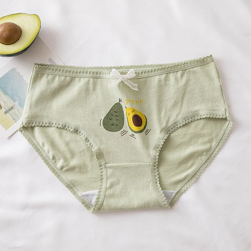Трусики женские дышащие с принтом фруктов авокадо WDC5981 |