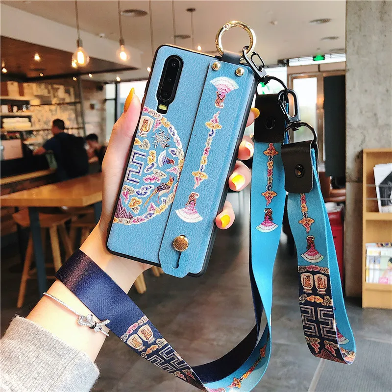 Чехол s для huawei P30 P20 Pro Honor 10 Lite mate 20 30 Pro Nova 3 4e 5 3e 8X 9X задняя крышка чехол с ожерельем держатель для телефона - Цвет: pattern 4