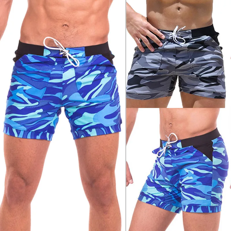 Мужские плавательные трусы купальник плавки камуфляжные пляжные боксеры для