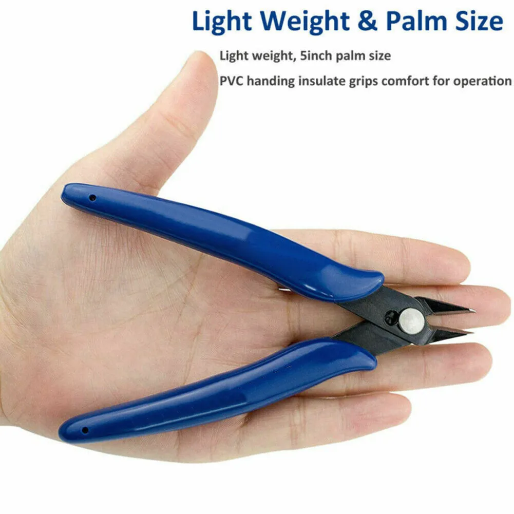 

Side Cutter Flush Cutter Wire Cutter 3pcs Blue Cutting Diagonal Non-slip Rubber Handle