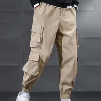 cargo pants trendy solid color loose quick dry autumn trousers for home man pants male trousers