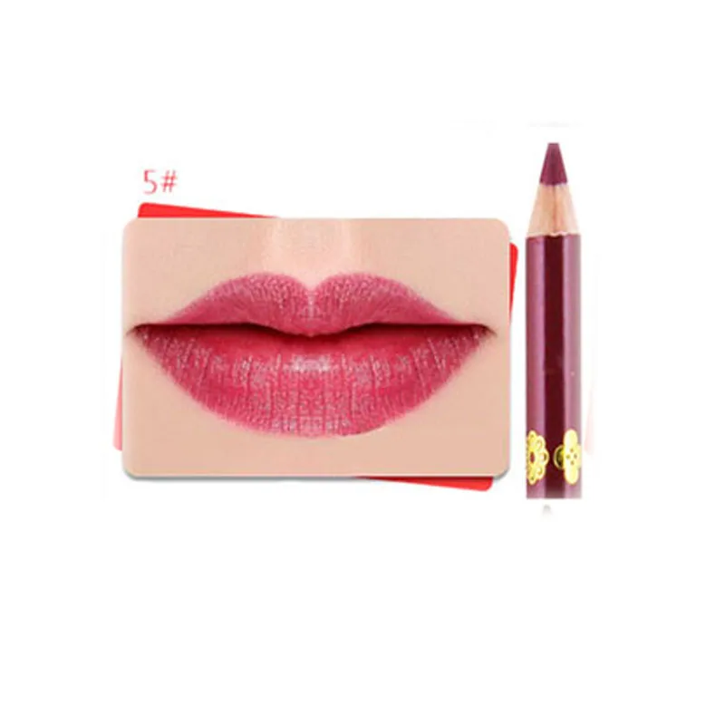 05 Карандаш Lipliner, цветной матовый деревянный карандаш для губ, 12 цветов, водостойкий, стойкий, легко одевается для макияжа, косметический, для салона красоты - Цвет: 05