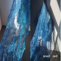 pleated crystal organza tulle fabric blue folds diy background decor sunscreen clothes skirt wedding dress designer fabric