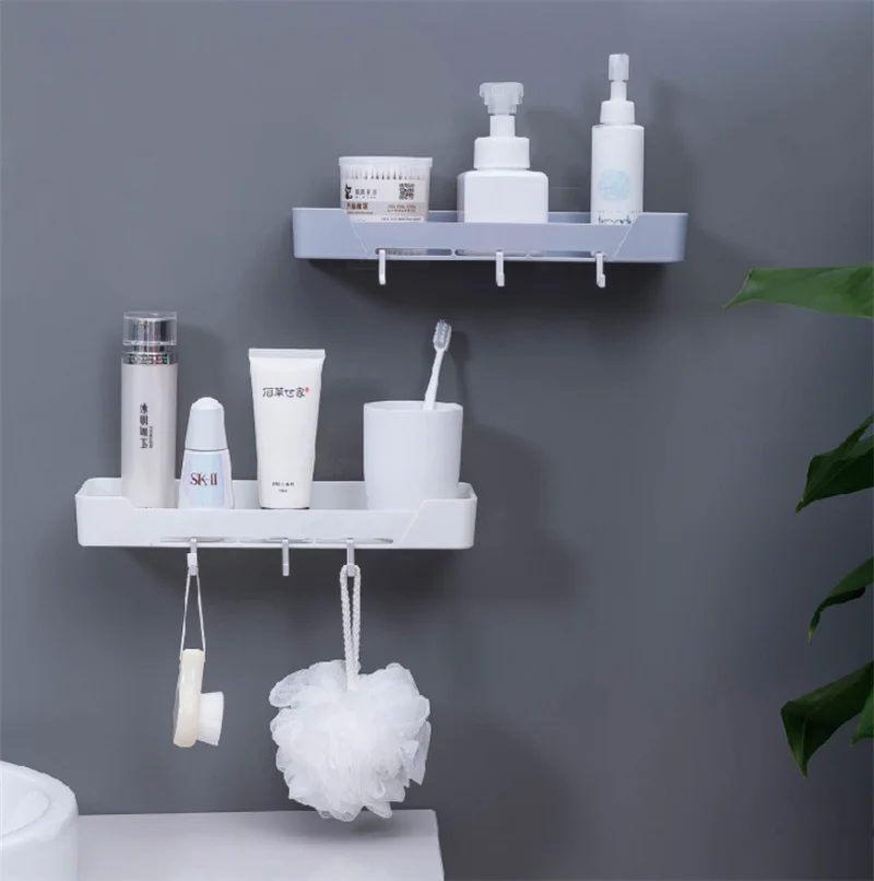

Wall Mounted Bathroom Storage Shelf Kitchen Rack Towel Hanger Shampoo Shower Shelf Soap Holder Holder Kitchen Storage Organizer