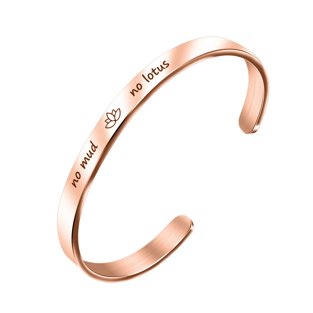 MYLONGINGCHARM 1 шт браслеты на запястье без грязи лотоса мантра из нержавеющей стали