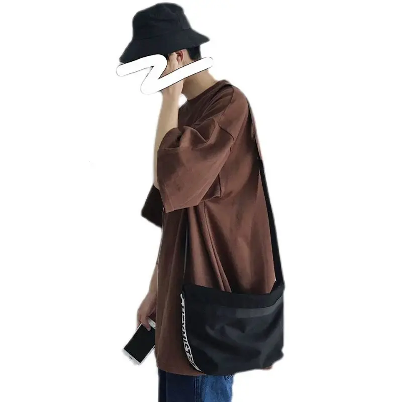 

Summer Embroidered Solid Color T-shirt Men Korean Fashion Loose Casual T-shirt Men Streetwear Five-point Sleeve T-shirt Men