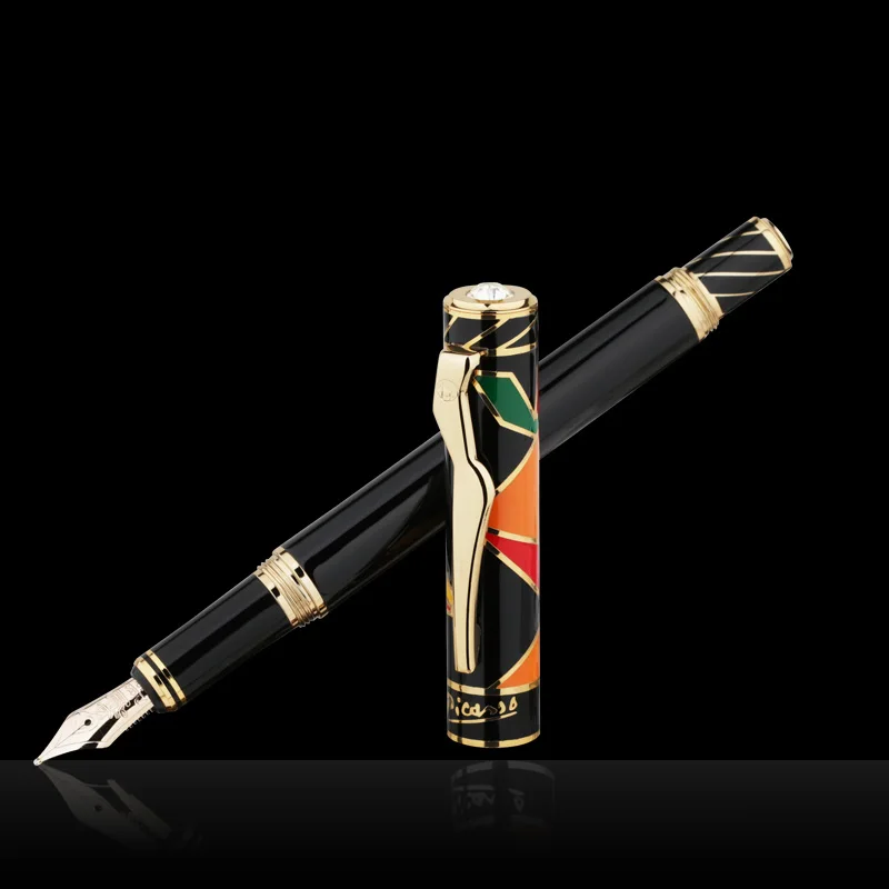 Pimio picasso fountain pen 10k Gold nib High-end business office gift box art ps-80 Screw cap fashion casual fountain pens