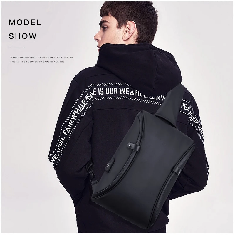 Известный бренд Мужская нагрудная сумка водонепроницаемая противокражная USB