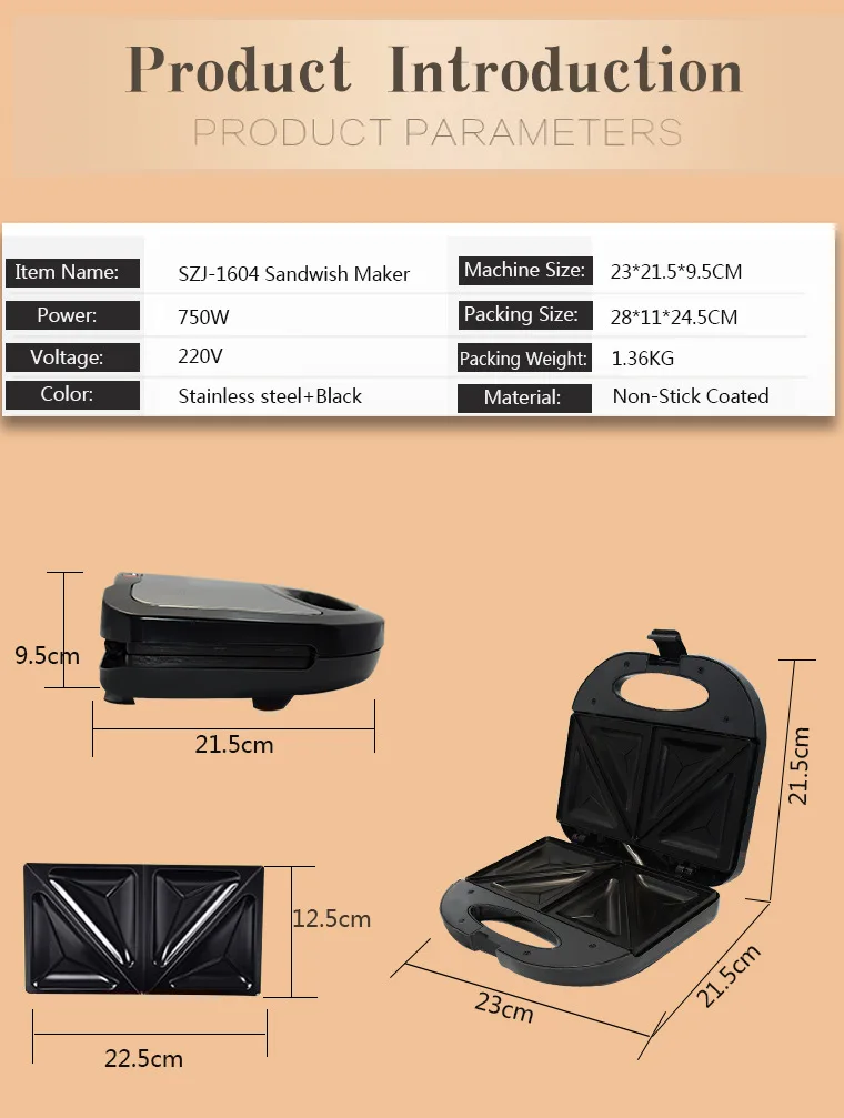 Европейский Нержавеющая сталь Панель машина для производства сэндвич тостер