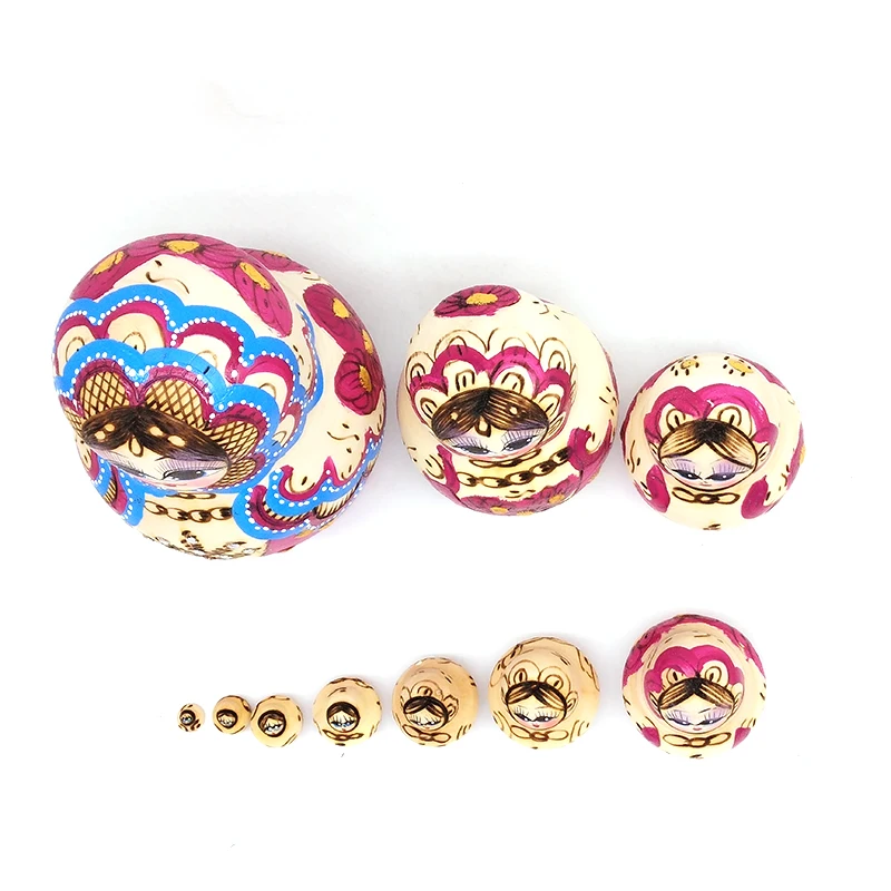 10 шт. деревянная русская ручная роспись Матрешка вабушка подарок Прямая