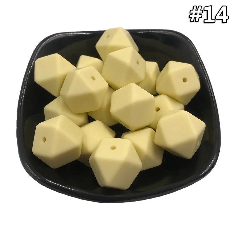 5PCS Beads 14 5 шт./компл. силиконовые шестигранные шарики 17 мм Силиконовые Шарики фитинг BPA бесплатно пищевого качества детские жевательные прорезыватели Прорезыватель Соска клип игрушка - Цвет: 5PCS Beads 14