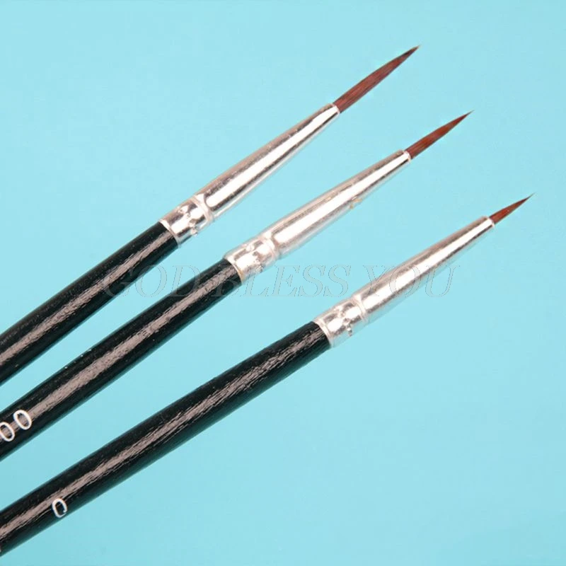 

3Pcs/Set 0 00 000 Hook Line Pen Professional Fine Tip Drawing Brushes for Acrylic Watercolor Oil Painting Drop Shipping